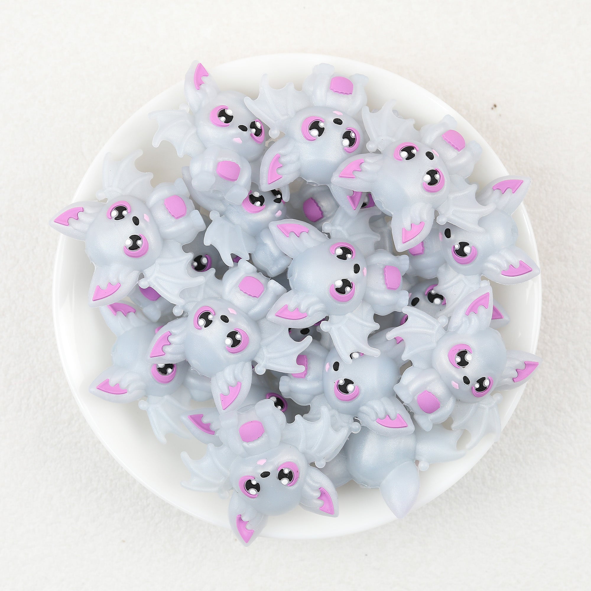  3D Multicolour Halloween Bat Silicone Focal Beads 20Pcs 7
