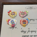 Heart Acrylic Beads 25mm Cartoon Character Printed 10pcs