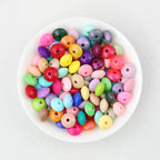 12mm Silicone Spacer Beads Color-Shifting Lentil Loose 50Pcs