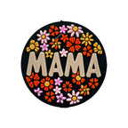 Silicone Focal Beads Mama Retro Floral Surround Text 20pcs - 1