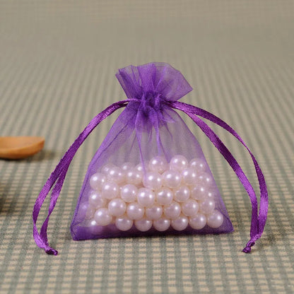 Organza Drawstring Bags Rectangular 30x40cm Solid Colors 100pcs 20
