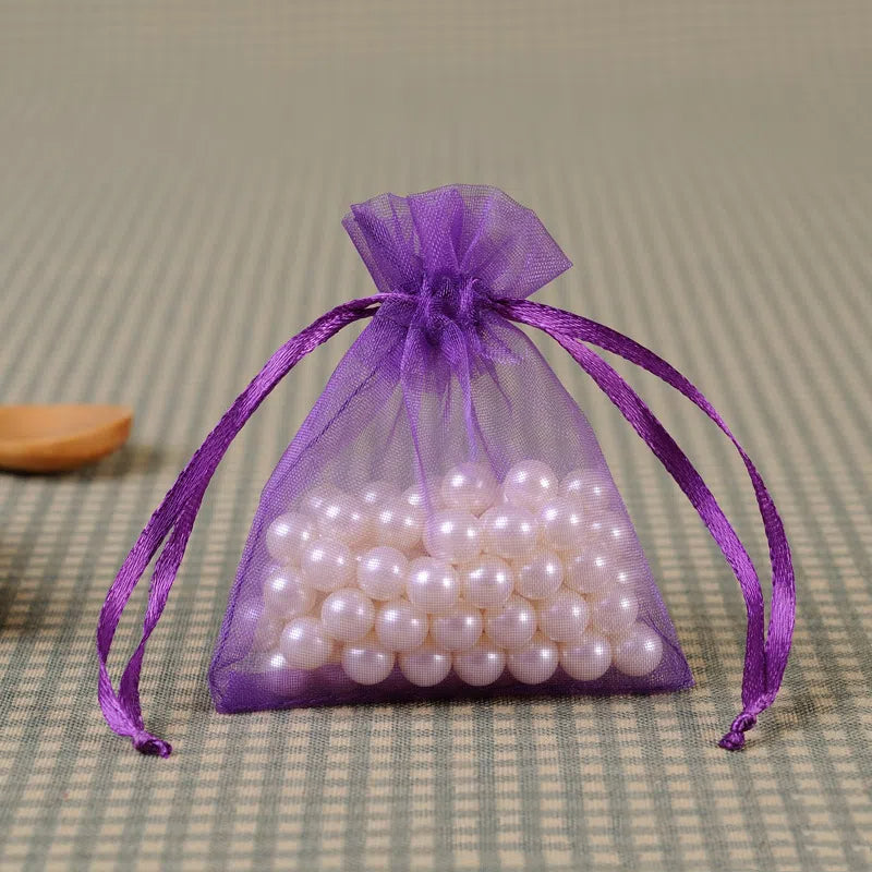 Organza Drawstring Bags Rectangular 30x40cm Solid Colors 100pcs 20