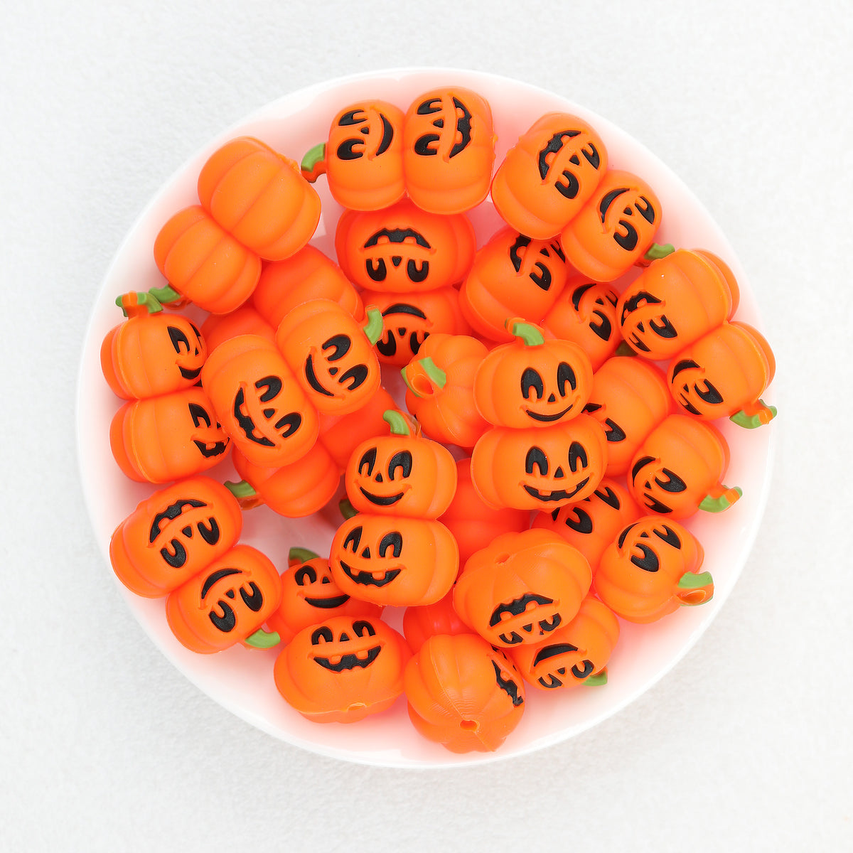 3D Halloween Double-Ended Pumpkin Silicone Focal Beads 20Pcs 2