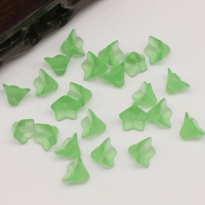 Frosted Transparent Trumpet Flower Glass Beads 9*13mm 20pcs 6