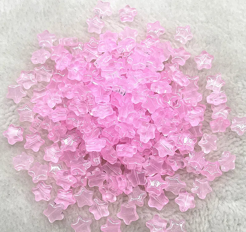 Pentagonal Star Glass Beads 8mm Transparent Pastel Colors 30pcs 18