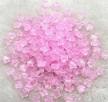 Pentagonal Star Glass Beads 8mm Transparent Pastel Colors 30pcs 18