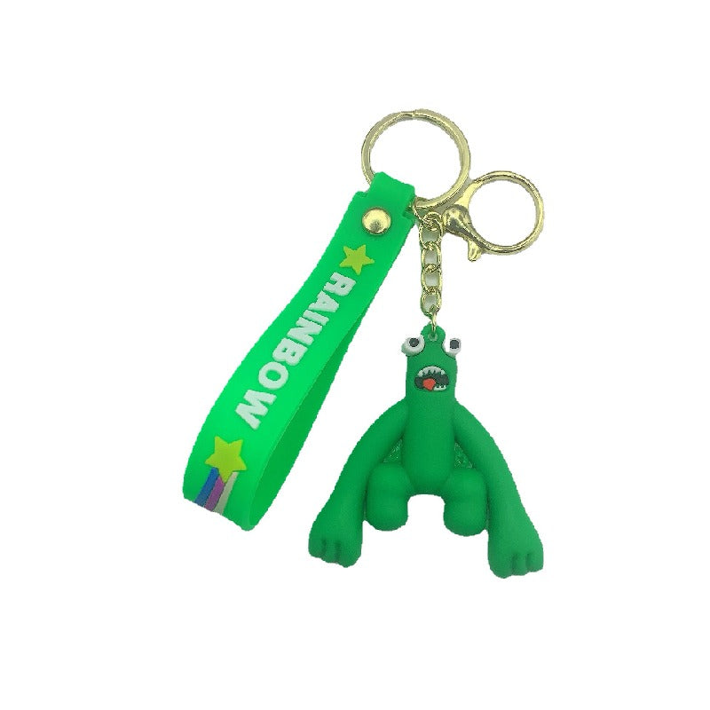 Silicone Rainbow Friends Cartoon Character Keychain with Star Strap 5