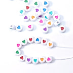 Colored Heart Acrylic Flat Round Beads 7mm Mixed Colors 200pcs 4