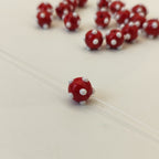 Lampwork Glass Beads Sea Urchin 11mm Handmade Polka Dotted 14pcs 6