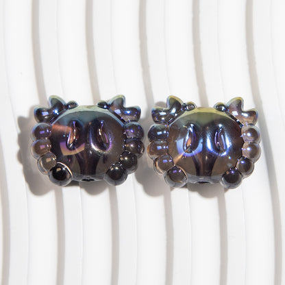 Plating 3D Crab Acrylic Beads 20mm Transparent Colorful 10pcs 11