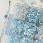 Imitation Jade Glacier Blue Acrylic Beads Smooth Nature Shapes 10g 5