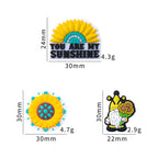 Silicone Focal Beads Daisy You Are My Sunshine Text 20pcs 5