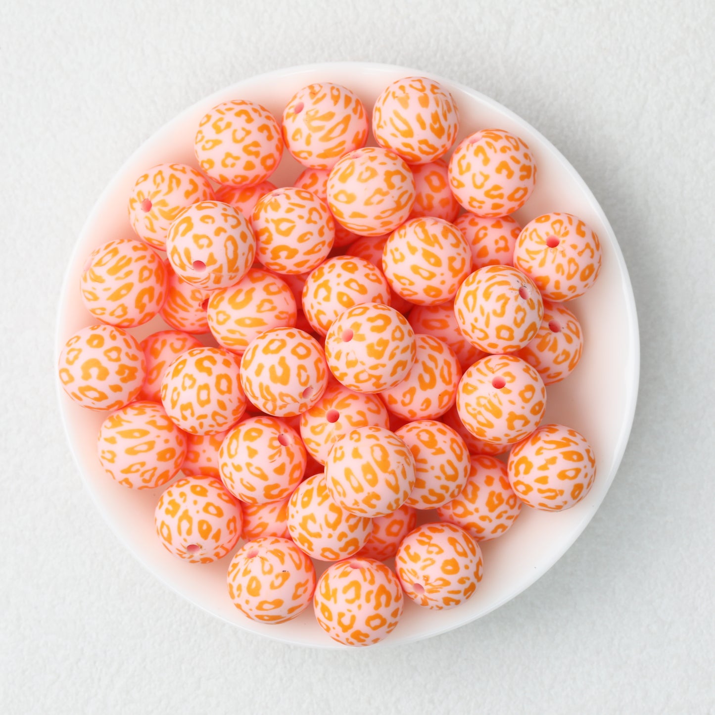 15mm Leopard Pattern Silicone Round Beads 50pcs 12