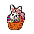 Silicone Focal Beads Easter Basket Rabbit With Pink Bow