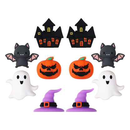Silicone 3D Focal Beads Halloween Pumpkins Grimace Faces 20pcs