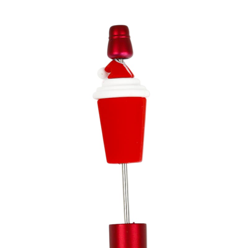 Silicone 3D Focal Beads Christmas Cup With Santa Hat 20pcs 2