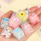 Liquid Glitter Acrylic Square Beads 22mm Sanrio Series 5pcs 3