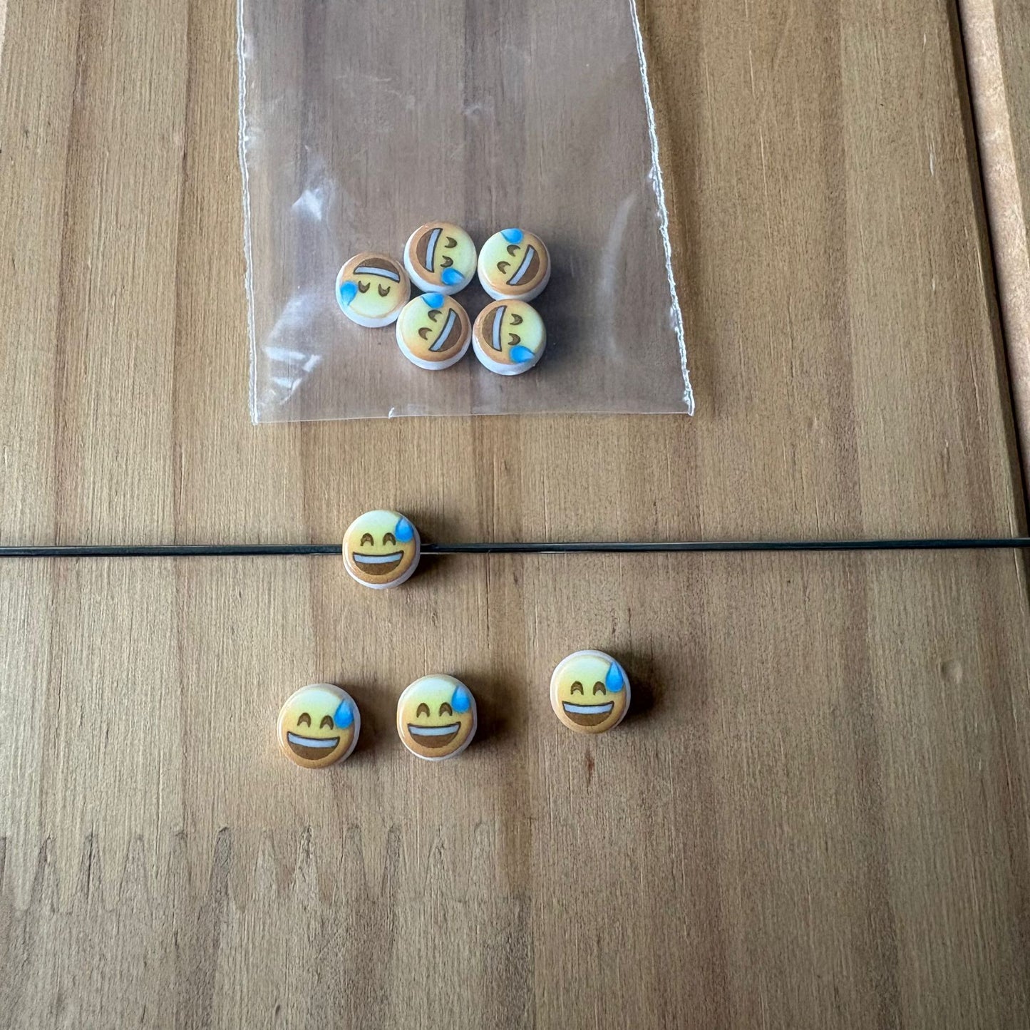 Special Character Flat Acrylic Beads 7mm 10pcs per Pack 25