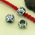 Dog Paw Pattern Metal Beads 10mm Large Hole Silver Tone 50pcs