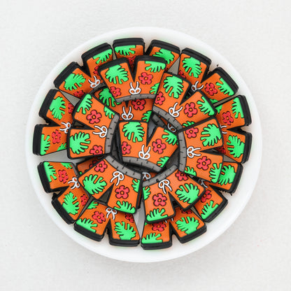 Summer Style Silicone Focal Beads Tropical Shorts Pattern 20pcs 3