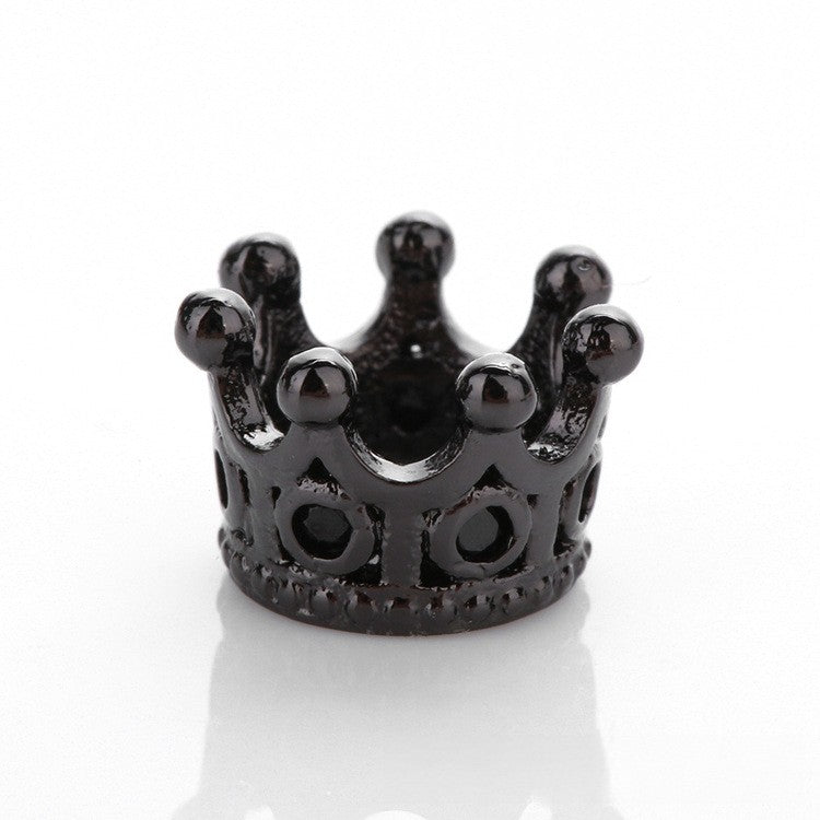 Copper Crown Spacer Beads 10.8x7.2mm Inlaid with Zircon 10pcs 5