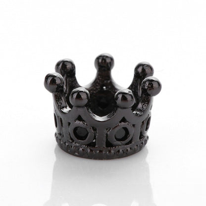 Copper Crown Spacer Beads 10.8x7.2mm Inlaid with Zircon 10pcs 5