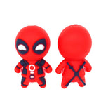 Silicone 3D Focal Beads Deadpool Red Suit Crossed Swords