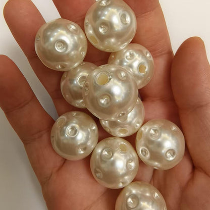 20mm Faux Pearl Golf Ball Bubblegum ABS Plastic Beads 10pcs 2