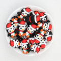 3D Christmas Penguin Silicone Focal Beads