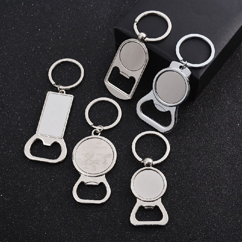 Metal Bottle Opener Keychain Zinc Alloy Smooth Surface for Sublimation