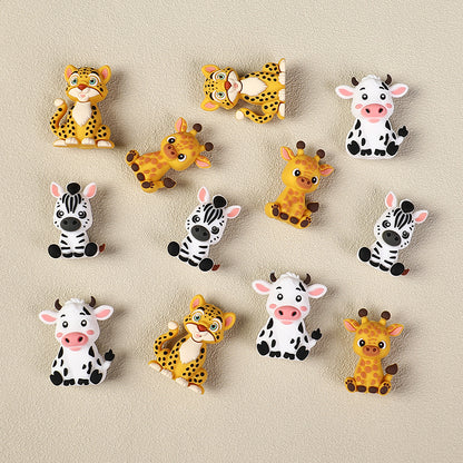3D Zebra Giraffe Animal Silicone Focal Beads 20 Pcs  3