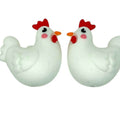 Silicone 3D Focal Beads White Rooster Smiling Face Expression 20pcs