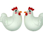 Silicone 3D Focal Beads White Rooster Smiling Face Expression 20pcs