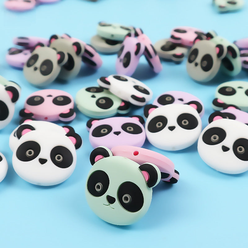 Silicone Focal Beads Animal Panda Pink Pastel Colors 20pcs 4