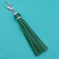 PU Leather Tassel Keychain 9cm Strips Silver Lobster Clasp 15