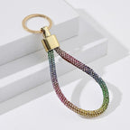 Rhinestone Keychain Metal Rainbow Gradient with Gold Clasp 2