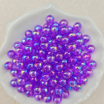 Plating Round Acrylic Beads 12mm Iridescent Transparent 550pcs 12