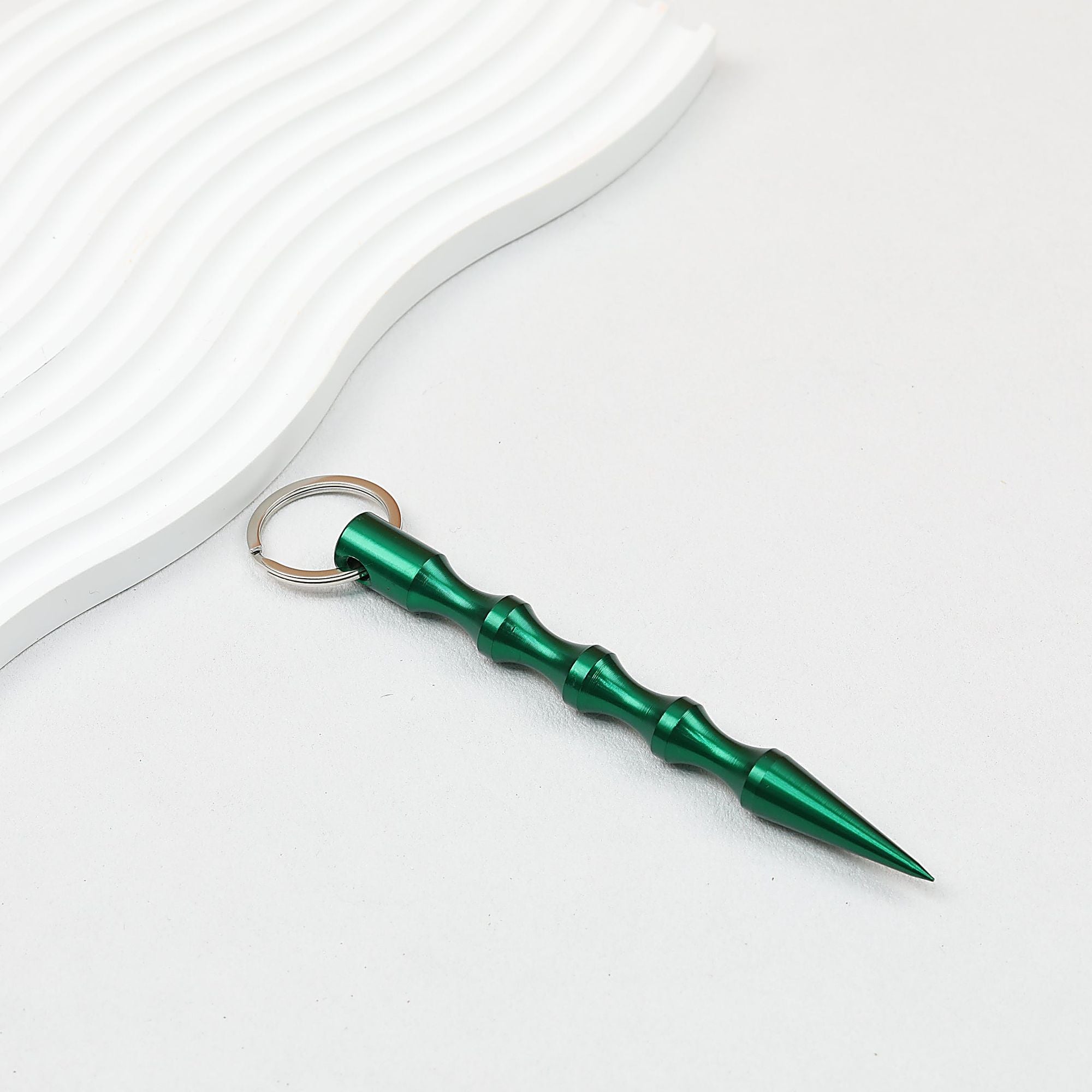 Self Defense Keychain Alloy Aviation Aluminum Bamboo Design - green