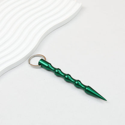 Self Defense Keychain Alloy Aviation Aluminum Bamboo Design - green