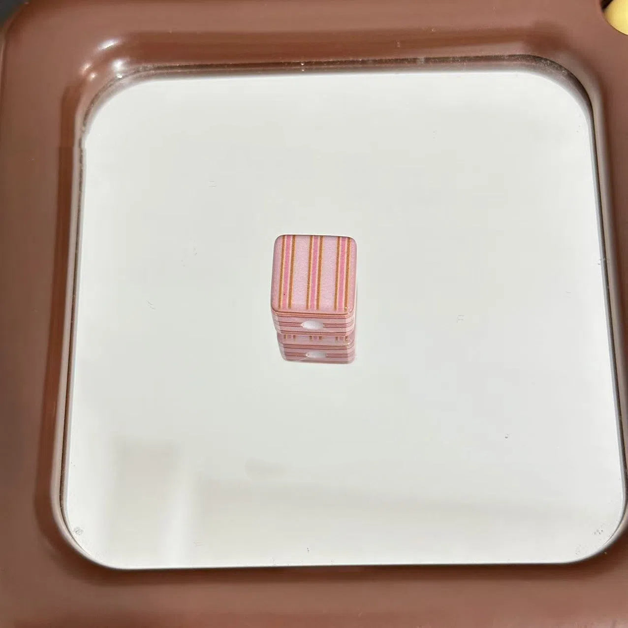Striped Square Acrylic Beads 14mm Light Pastel Colors 10pcs 5