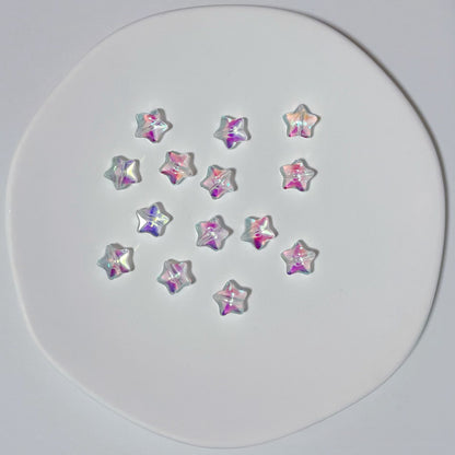 Czech Glass Beads Star 8mm Translucent Pastel Iridescent 50pcs 3