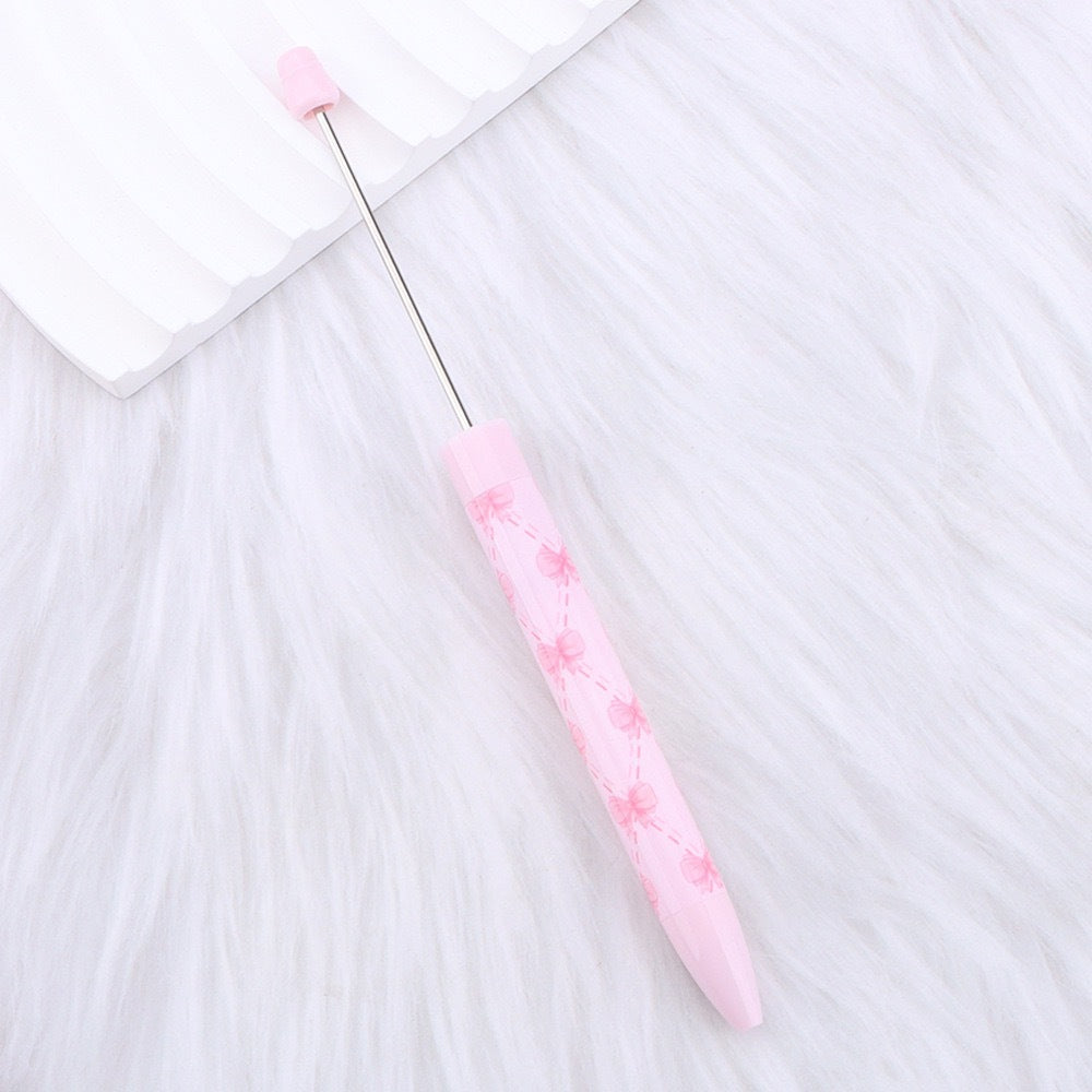 Beadable Long Pink Butterfly Pattern Ballpoint Pen for Crafting 10