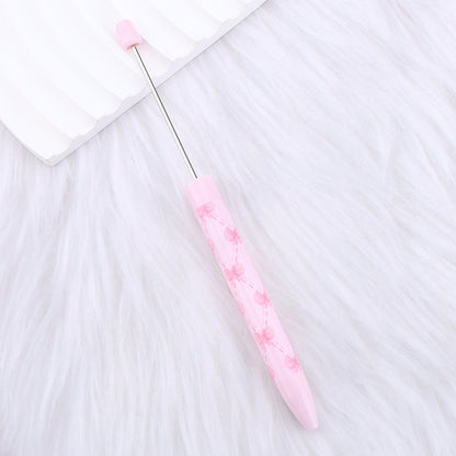 Beadable Long Pink Butterfly Pattern Ballpoint Pen for Crafting 10