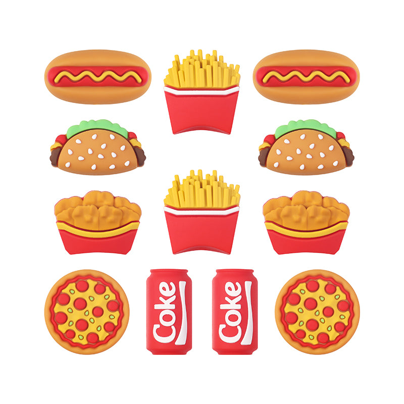 Silicone 3D Focal Beads Fast Food Chicken Nuggets French Fries Taco Pizza 20pcs