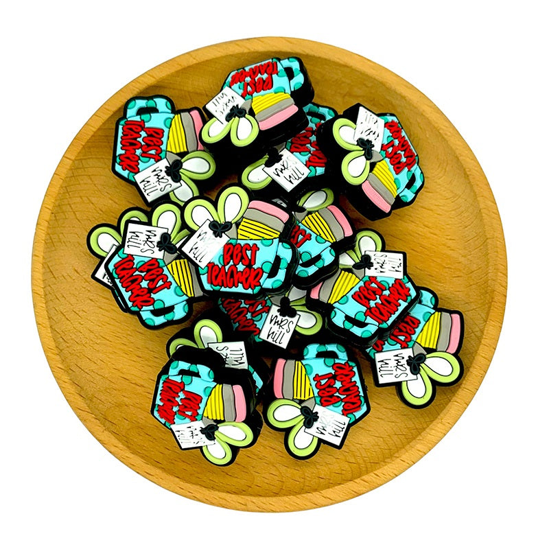 Silicone Focal Beads Best Teacher Mug With Note Tag 20pcs 2