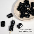Square Acrylic Beads 14x20mm Dove Chocolate Glossy 20pcs 3