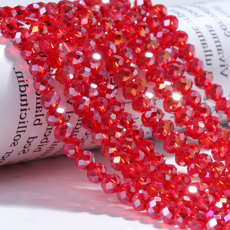 Electroplated Flat Glass Beads 8mm Colorful Mixed 10 Strands 3