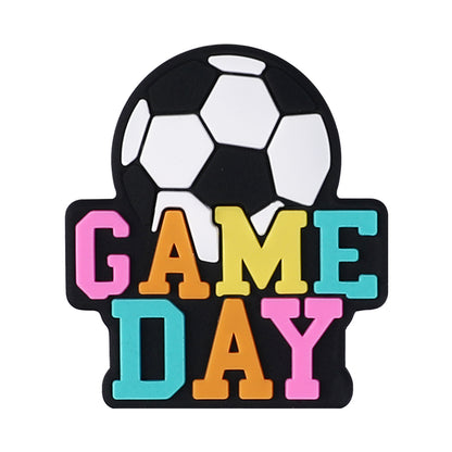 Silicone Focal Beads Ball Game Match Day Text 20pcs 18