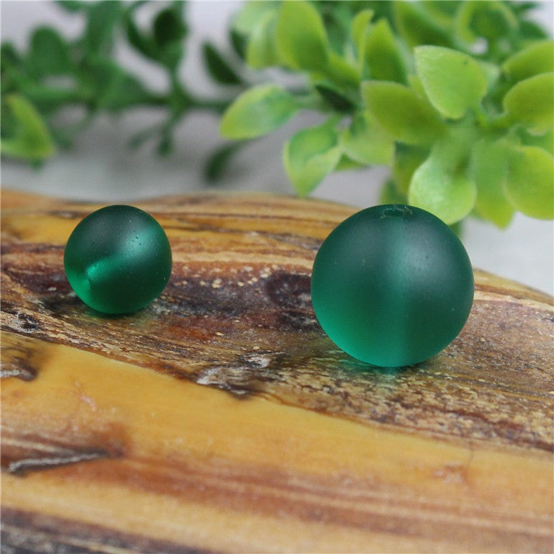 Frosted Round Glass Beads 6mm Assorted Colors Matte Finish 100pcs 12