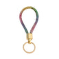 Rhinestone Keychain Metal Rainbow Gradient with Gold Clasp